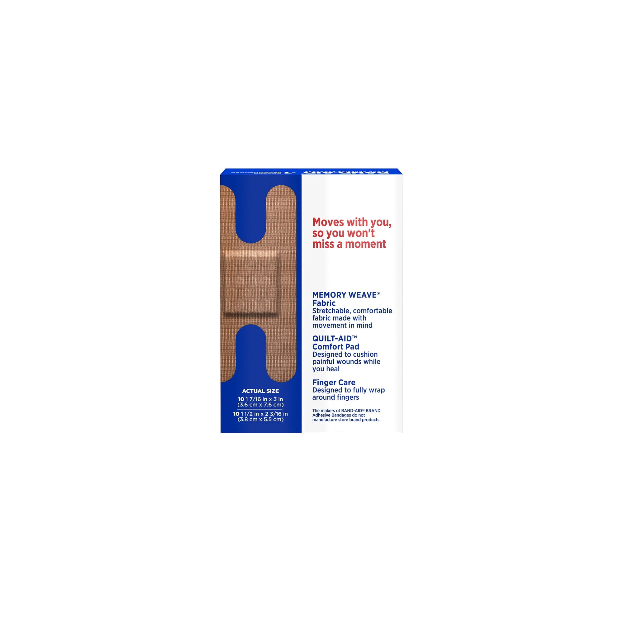 Band-Aid Flexible Fabric Adhesive Bandages Finger & Knuckle (Pack of 4)