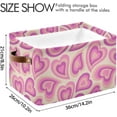 thumbnail image 3 of GZHJMY Groovy Hearts Foldable Canvas Storage Bin, Sturdy Fabric Storage Basket with Handles, Storage Cube Box for Organizing Shelf Nursery Toy Closet 1PCS#779, 3 of 7