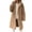 Khaki, variant on Women Trench Coat Plush Thicken Overcoat Autumn Winter Single-breasted Teddy Jacket Long Style Outwear Streetwear