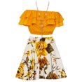 thumbnail image 3 of Big Girls' Off Shoulder Ruffle Crop Top Skirt Summer Easter Holiday Set Outfit Mango WT 8 (J21KS30S), 3 of 4