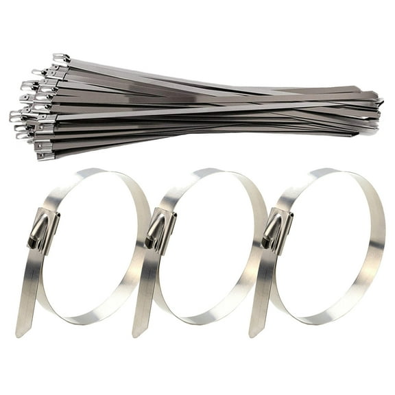 30 Pcs Metal Zipper Tie Stainless Steel Cable Ties Chain Tape Electric Enclosure