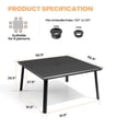 thumbnail image 3 of Crestlive Products 57" Outdoor Aluminum Patio Dining Table for 6-8 People with Umbrella Hole, Weather Resistant Outdoor Dining Table for Backyard, Patio, Garden, Black, 3 of 8
