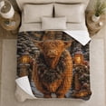 thumbnail image 5 of Magical Snowy Forest Highland Cow Wreath Christmas, Festive Holiday Scene, Warm Flannel Blanket for Ranch House and Living Room, Art Lovers Housewarming Gift, Festive Home Decor, 5 of 9
