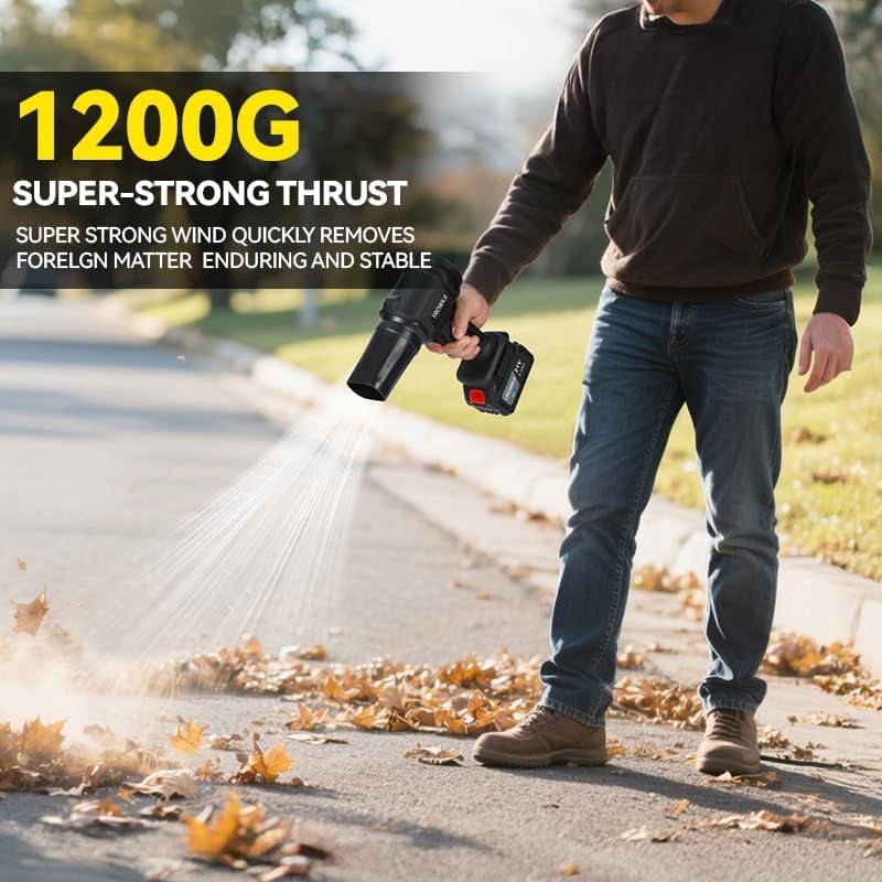 Leaf Blower Cordless, 21v Handheld Leaf Blower with 2 X 4.0ah Batteries and Charger, 980,000 RPM Mini Blower, for Lawn Care, Patio, Dust, Blowing Leaves, Snow
