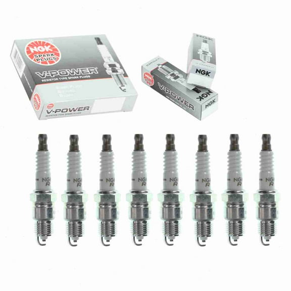8 pc NGK V-Power Spark Plugs compatible with Ford Mustang 4.2L 5.0L V8 1979-1995