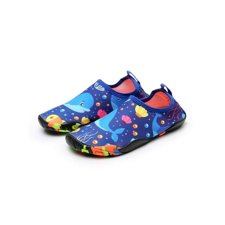 

Rockomi Children Water Shoes Slip On Beach Shoe Quick Dry Aqua Socks Kids Comfort Lightweight Floor Sock Cute Barefoot Flats Navy Blue 12C