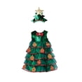 thumbnail image 4 of Conjunto de vestido y sombrero de de Navidad para niños, juego de roles, disfraces para espectáculo en el escenario 130 centímetros, 4 of 8