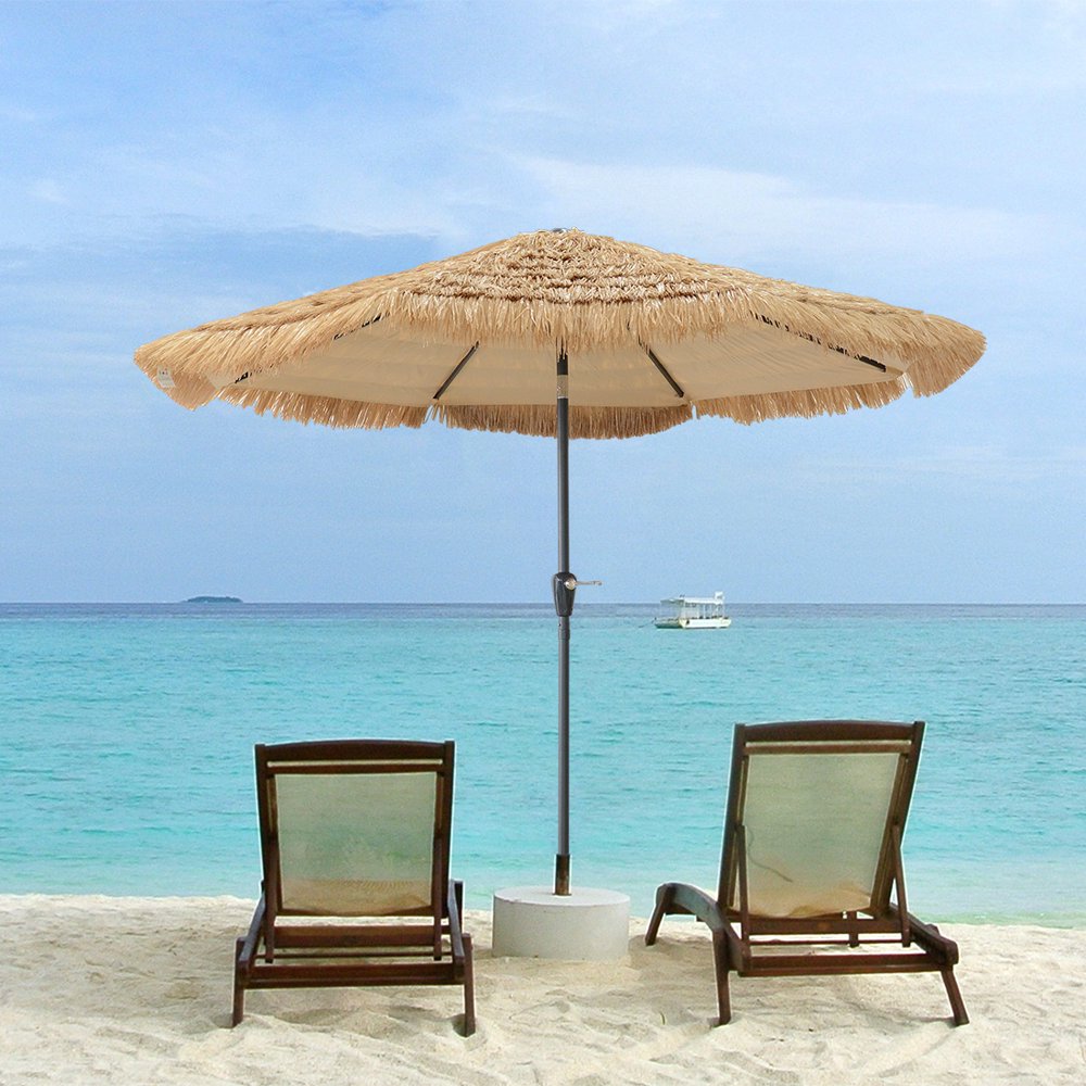 ORNO TTOBE 9' Beach Outdoor Umbrella Thatched Patio Hawaii Style Sun