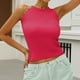 thumbnail image 2 of Top de verano sin mangas de punto para mujer - Camiseta holgada de color liso, 2 of 8