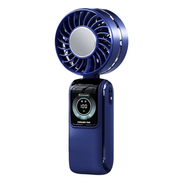 Digital Display Handheld Fan, Portable High Speed Turbine Fan for Desk and Neck Use, Folding Cooling Fan with Adjustable Modes
