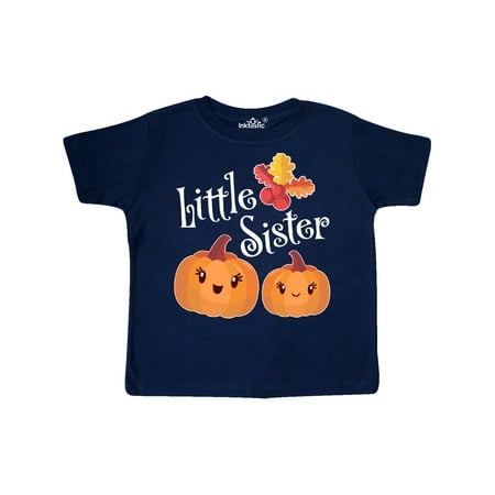 

Inktastic Little Sister Pumpkins with Fall Leaves Gift Toddler Toddler Girl T-Shirt