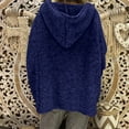 thumbnail image 3 of Pxiakgy Long Sleeves Size Solid Tops Color Hood Large Sweater Fashion Women Loose Sweater Navy Blue XL, 3 of 8