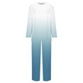 thumbnail image 5 of Tops for Women Women's 2 Piece Outfits Sweater Set Knit Pullover Tops High Waisted Pants Sweatsuits Lounge Set Ndbuld White 2XL, 5 of 5