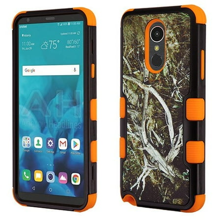- LG Stylo 4 Phone Case Tuff Hybrid Shockproof Impact Rubber Dual Layer Hard Soft Protective Hard Case Cover Textured Vine Orange Phone Case for LG Stylo 4