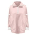thumbnail image 4 of UJNDER Women's Long Sleeve Stand Neck Pullover Casual Color Soft Comfortable Athletic Streetwear Fashion Sweatshirt Pink L, 4 of 4