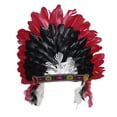 thumbnail image 3 of Tocado de plumas indio, sombrero de jefe indio para juegos de rol, fiestas, disfraces de adultos, 3 of 8