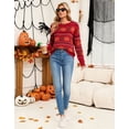 thumbnail image 3 of Cogild Halloween Sweaters for Women Fall Sweater Fair Isle Knit Pumpkin Maple Leaf Pattern Crew Neck Long Sleeve Pullover, 3 of 12