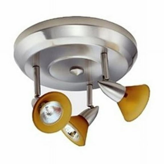 3 Light Blue Glass, Satin Nickel