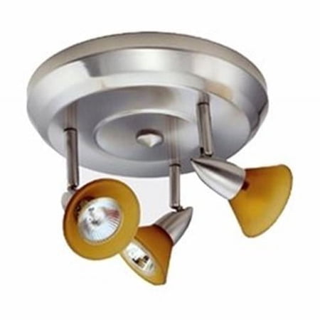 3 Light Blue Glass Satin Nickel