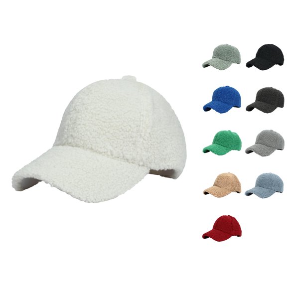 Vrotazzy Lamb Wool Baseball Cap for Men Women Teddy Sports Hats Warm Winter Outdoor Travel