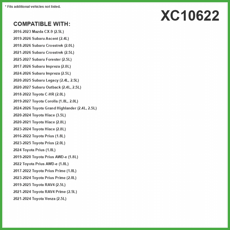ECOGARD XC10622 Cabin Air Filter for 2019-2025 Toyota RAV4