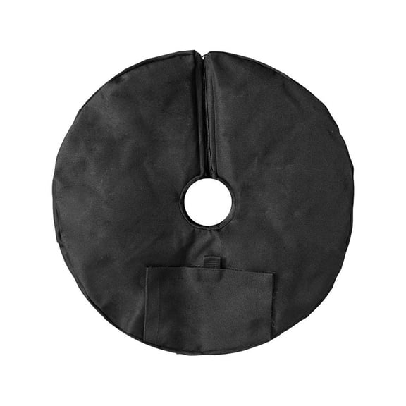 Round Umbrella Base Weight with Side-Slot Opening – Fits Offset, Cantilever & Outdoor Patio Umbrellas – Easy Setup –(Without Sand) (Black)