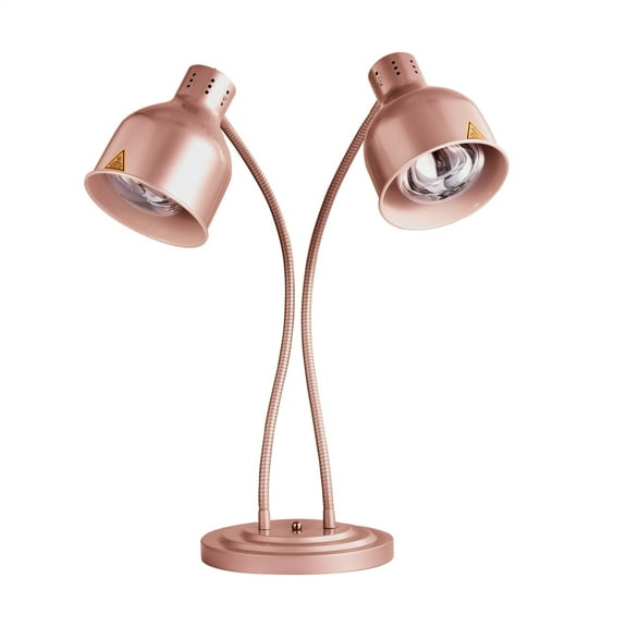 Freestanding Food Heat Lamp, 500W 2 Bulb Warmer, Commercial Grade Stainless Steel Catering Light for Buffets(Rose Gold)