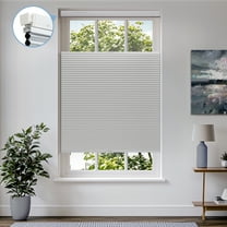 Keego New Upgraded No Drill Cellular Shades Top Down Bottom Up Honeycomb Blinds Cordless Window Blinds Easy to Install Cellular Shade for Windows, Blackout - White, 45"W x 56"H