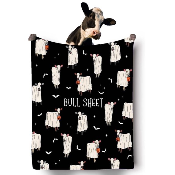 LUODU Cow BULL SHEET Blanket 480GSM Blankets for Couch Sofa Bed Soft Lightweight Plush Cozy and Throws Toddlers Kids Girls Boys