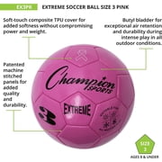 Champion Sports Extreme Series Soccer Ball, Size 3 - Youth League, All Weather, Soft Touch, Maximum Air Retention - Competitive and Recreational Futbol Games, Pink
