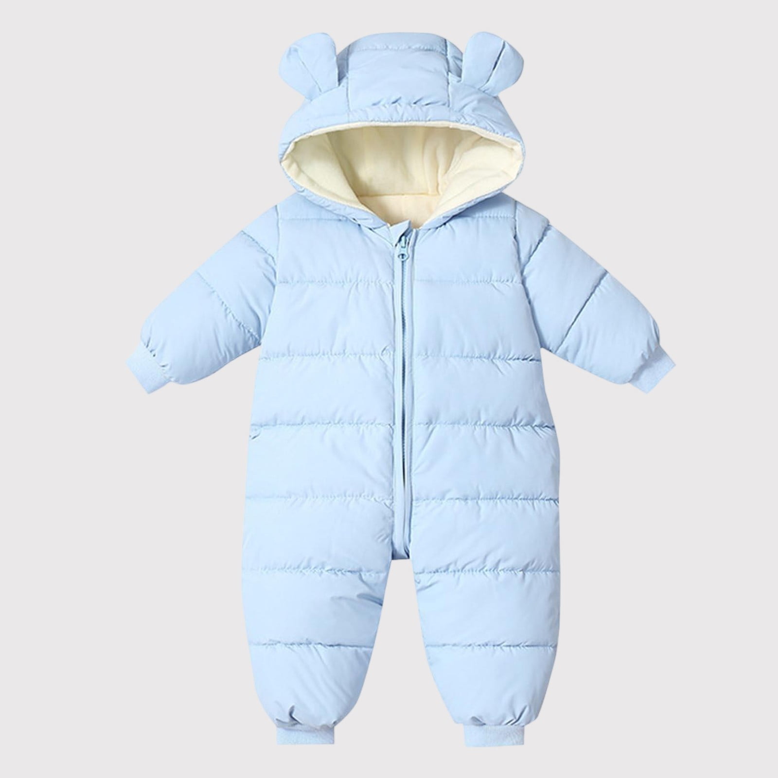 ABATAB Newborn Baby Boy Girl down Jacket Hoodies Zipper Warm Rompers Infant Thermal Onesies Snowsuit Cold Winter Outfits