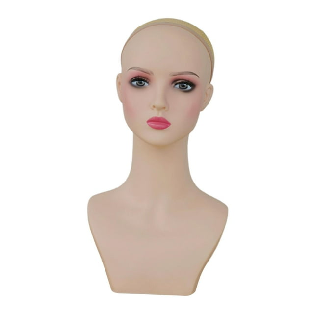 Xuanheng Mannequin Féminin Tête de Manikin Buste Polyvalent Accessoire d'Affichage Style D