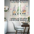 thumbnail image 4 of Easter Sheer Curtains 72 Inch Length 2 Panels for Living Room, Vintage Farmhouse Gnomes Bunny Colorful Eggs Flower Voile Kitchen Curtain Set, Luxury Privacy Drapes Window Treatment for Bedroom, 4 of 7