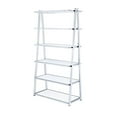 thumbnail image 3 of Metal Rectangular Bookshelf, White High Gloss & Silver, 3 of 5