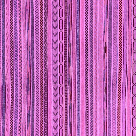 Ahgly Company Indoor Square Abstract Purple Modern Area Rugs, 6' Square