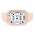 thumbnail image 2 of 3 1/4 Carat 10x8MM Emerald Cut Lab Created Moissanite Diamond Signet Wedding Band Ring For Men In 14K Rose Gold Over Sterling Silver (G-H Color,VVS1 Clarity,3.25 Ctw)-12, 2 of 7