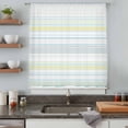 thumbnail image 5 of Aqua Yellow Stripe Sheer Curtains 63 Inches Long, Abstract Art Modern Vertical Striped Light Filering Curtains, Breathable Simi Curtain Privacy Drapes for Living Room Bedroom Window Treatment, 5 of 9