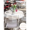 thumbnail image 5 of Outdoor Tablecloth with Umbrella Hole for Patio/Picnic/Party/Camping, Beige Striped Waterproof Table Cloth Round Cover Washable, Modern Geometric Aesthetics (Dia 60"), 5 of 9