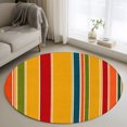 thumbnail image 2 of Retro Minimalist Striped Round Rug 4ft Washable Circle Entryway Rugs Non Slip Classic Lines Geometric Pattern Area Rug Indoor Floor Carpet for Bedroom Kitchen Living Room Home Office Dining Room, 2 of 9