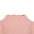thumbnail image 3 of Kids Tops Solid Color Stand Collar Long Sleeve Pullover Blouse, 3 of 5