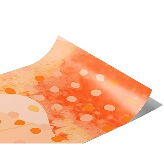 Rwraps Orange Watercolor Get Ready Gloss Vinyl Film Wrap 59in x 10ft Vinyl Vehicle Car Film Sheet