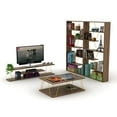 thumbnail image 6 of Modern Wood Frame Etagere Bookcase 6 Shelves Organizer, Walnut/Yellow, 6 of 8