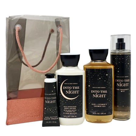 Bath & Body Works Into the Night Gift Bag Set - Fine Fragrance Mist, Shower Gel, Body Lotion, Shea Butter Hand Cream