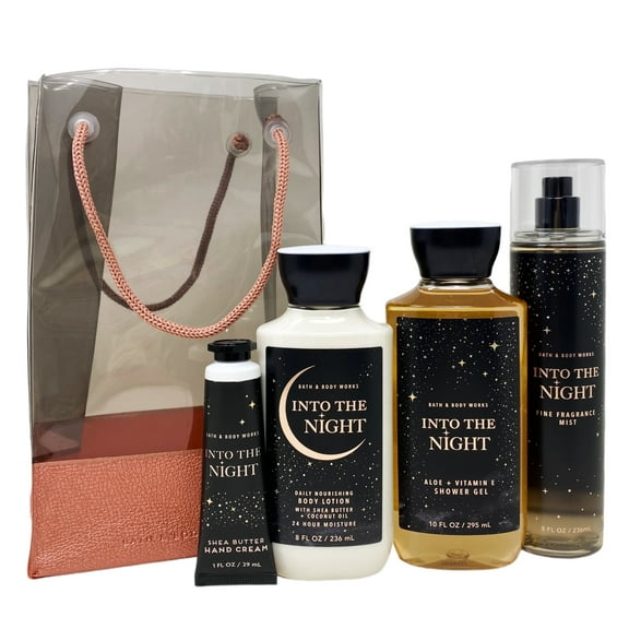 Bath & Body Works Into the Night Gift Bag Set - Fine Fragrance Mist, Shower Gel, Body Lotion, Shea Butter Hand Cream