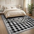 thumbnail image 3 of ODIKA 8'x10' Washable Area Rug Geometric Grid Print Accent Central Motif Design Porch Decor for Living Room, Under Sectional, Family , Durable, Non-Slip, 3 of 7