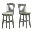 thumbnail image 3 of Weston Home Sheena Slat Back Bar Height Wood Swivel Stool, Antique Sage, 3 of 5