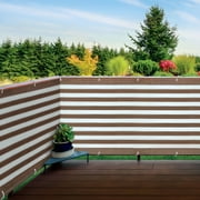 Brown and White Striped Deck & Fence Privacy Screen