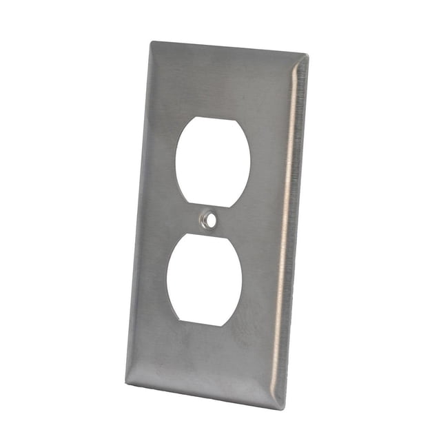 Pack De 2 Placa Receptáculo Duplex Leviton Acero Inoxidable