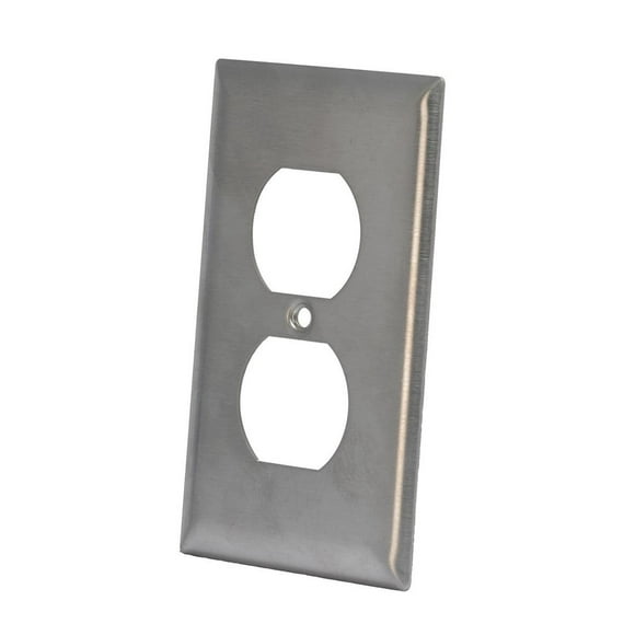 Pack De 2 Placa Receptáculo Duplex Leviton Acero Inoxidable