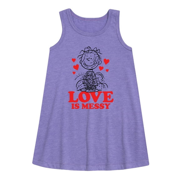 Peanuts - Pigpen Love Is Messy - Toddler and Youth Girls A-line Dress